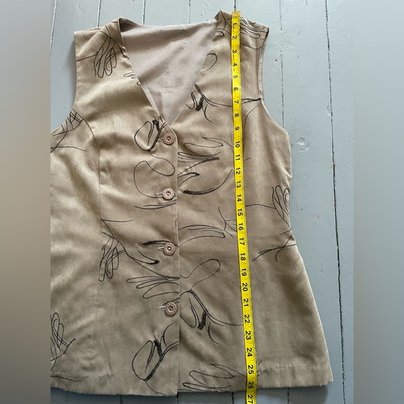 Vintage Taupe vest with black stitching - Picture 10 of 12